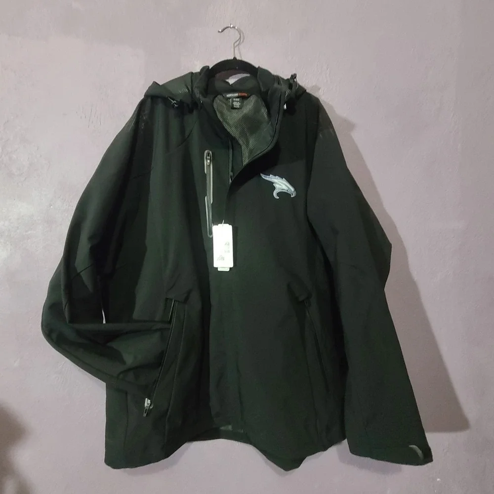 North End Sport Axis 88665 NWT Softshell Mens‎ 3XL Hooded Falcons Logo Jacket